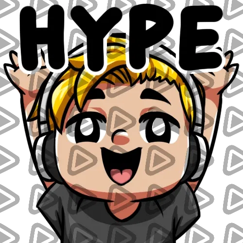 Streamer Male Blonde - HYPE (Black) - Emote