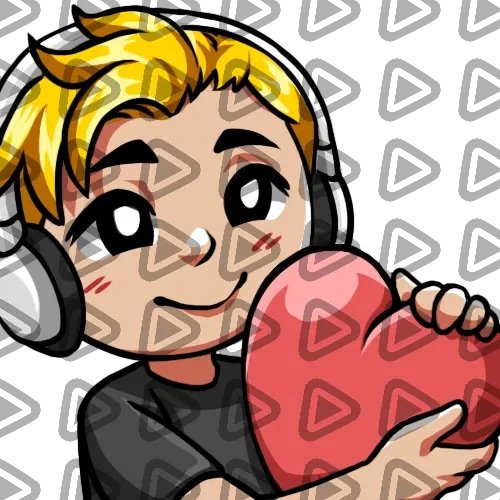 Streamer Male Blonde - LOVE (Black) - Emote