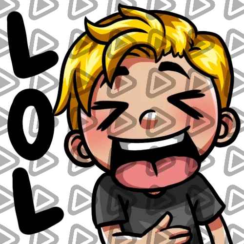 Streamer Male Blonde - LOL (Black) - Emote