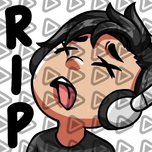 Streamer Male Black Haired - RIP (Black) - Emote