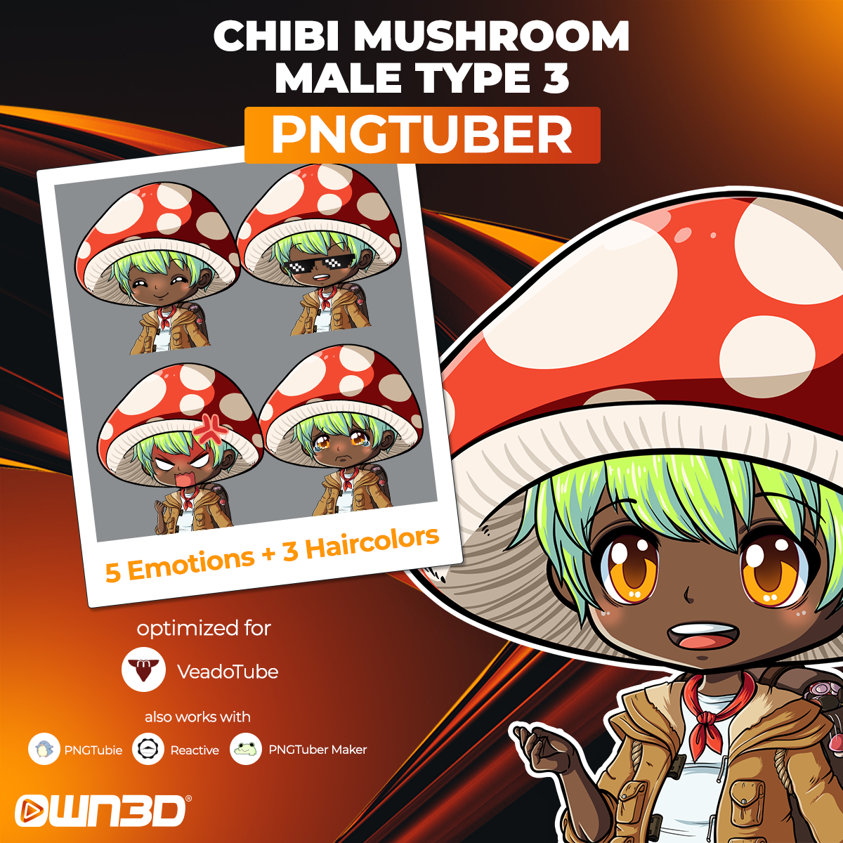 VTuber Chibi Mushroom Male Type 3