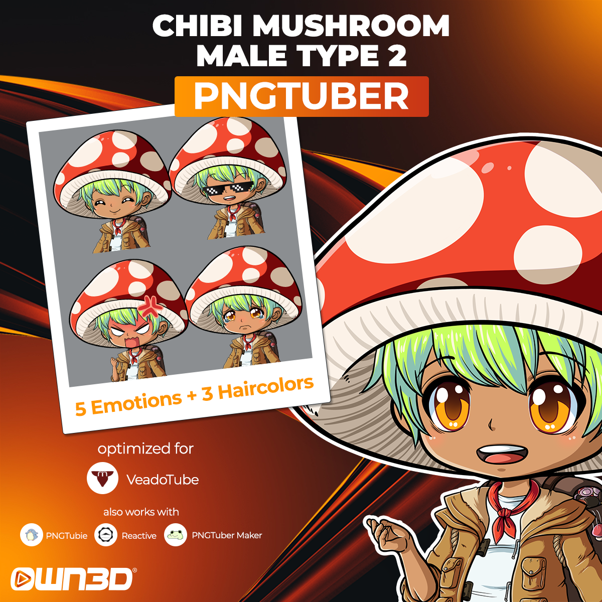 VTuber Chibi Mushroom Male Type 2