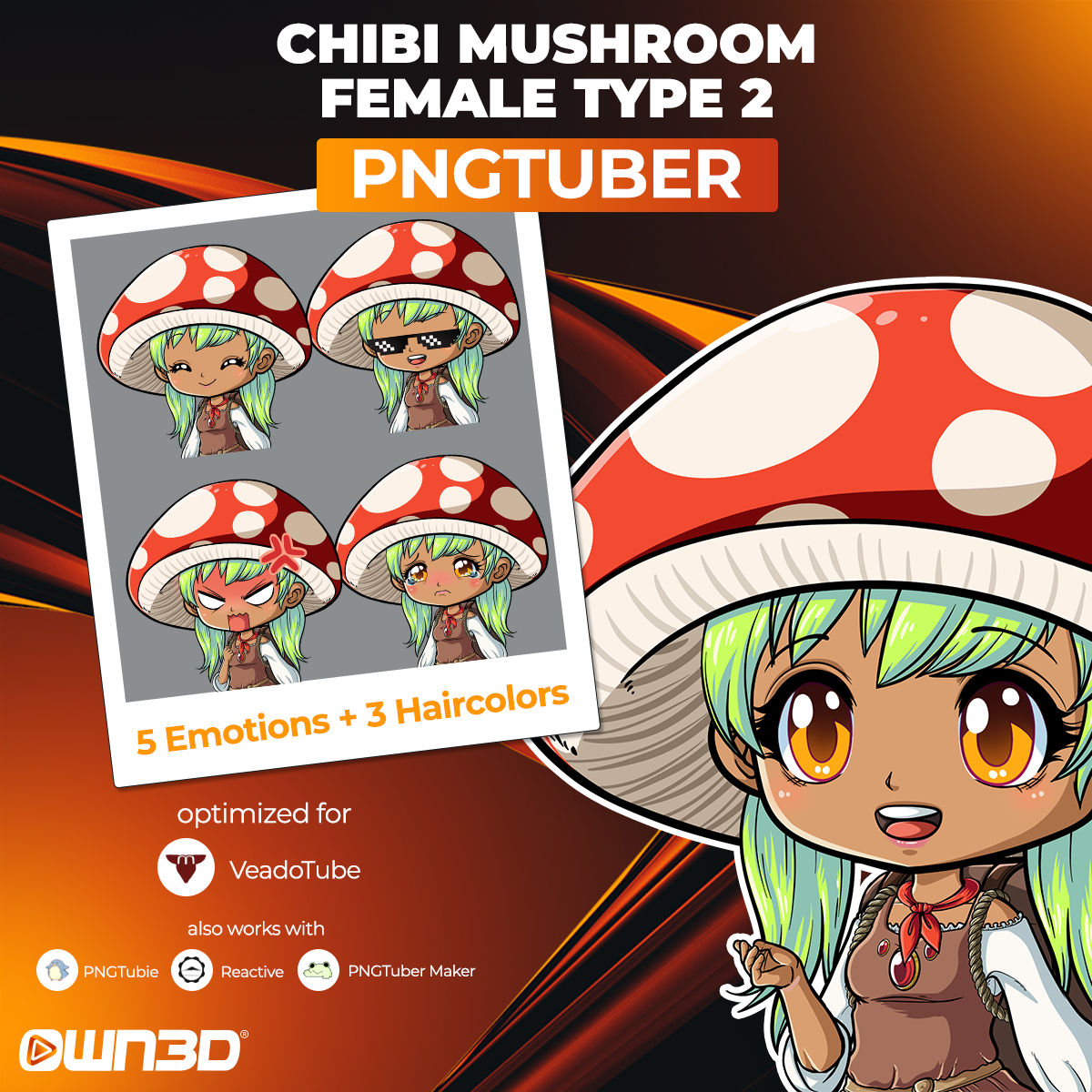VTuber Chibi Mushroom Female Type 2