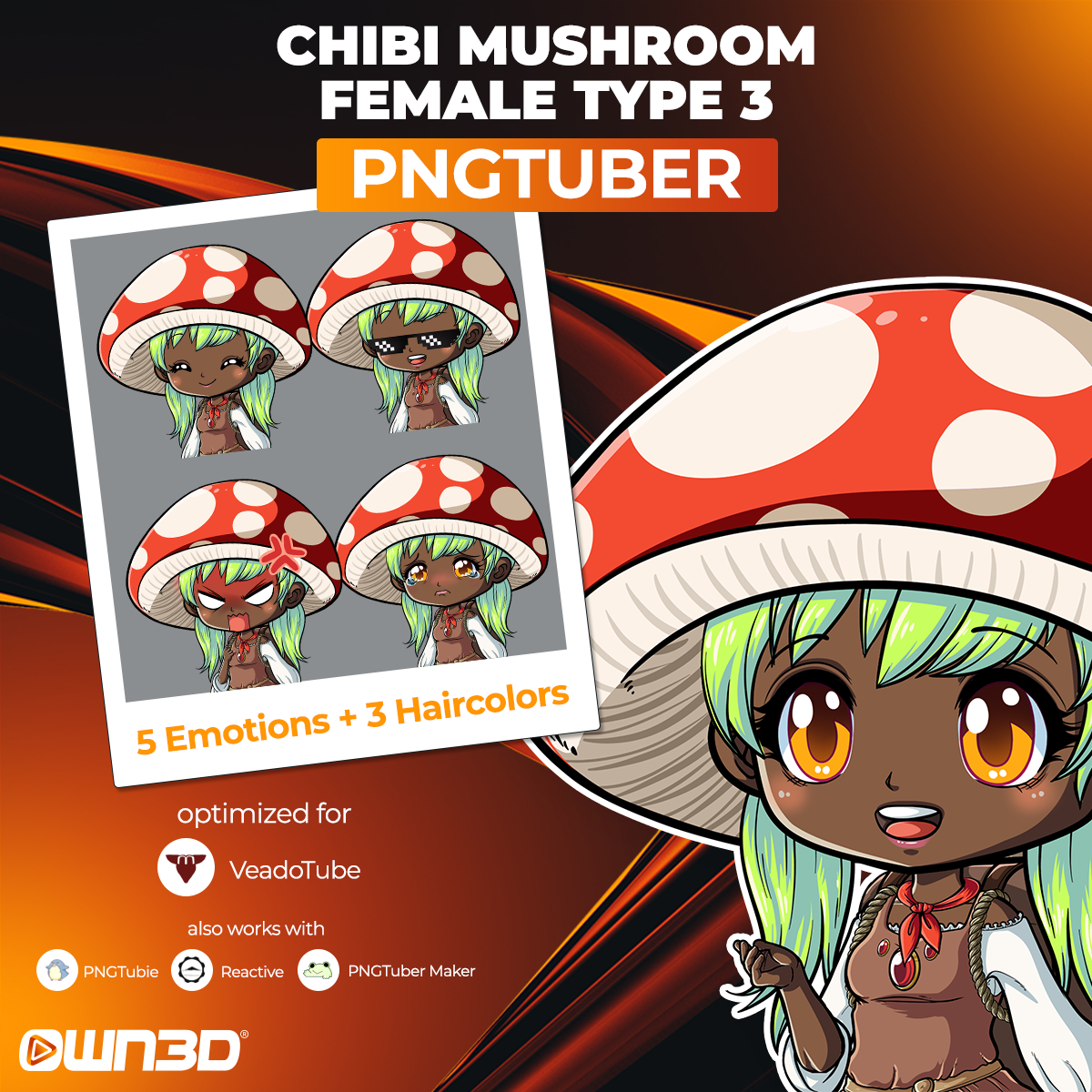 VTuber Chibi Mushroom Female Type 3