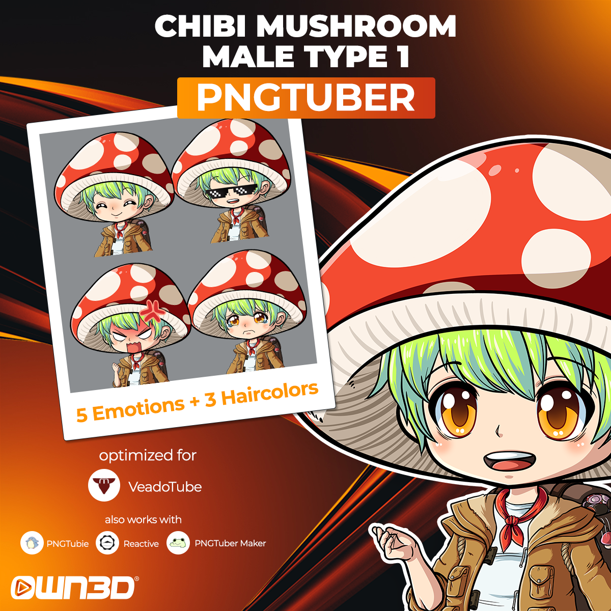 VTuber Chibi Mushroom Male Type 1