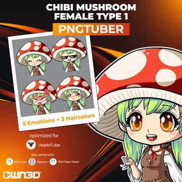 VTuber Chibi Mushroom Female Type 1