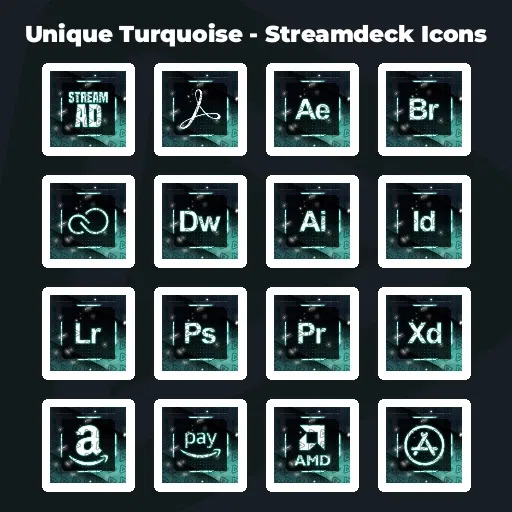 Unique Turquoise - Streamdeck Icons