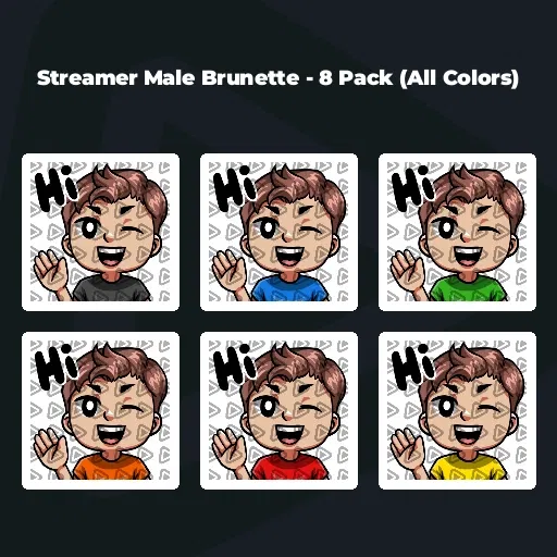 Streamer Male Brunette - 8 Pack (All Colors)