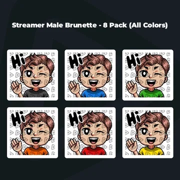 Streamer Male Brunette - 8 Pack (All Colors)