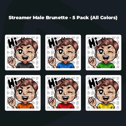 Streamer Male Brunette - 5 Pack (All Colors)