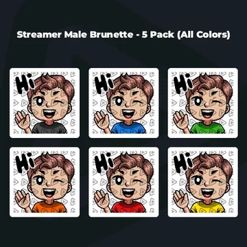 Streamer Male Brunette - 5 Pack (All Colors)