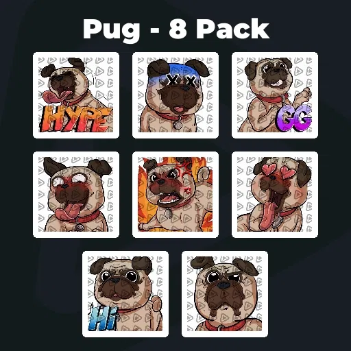 Pug - 8 Pack