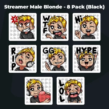 Streamer Male Blonde - 8 Pack (Black)