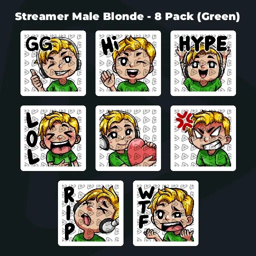 Streamer Male Blonde - 8 Pack (Green)