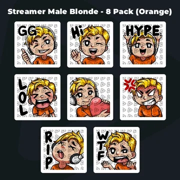 Streamer Male Blonde - 8 Pack (Orange)