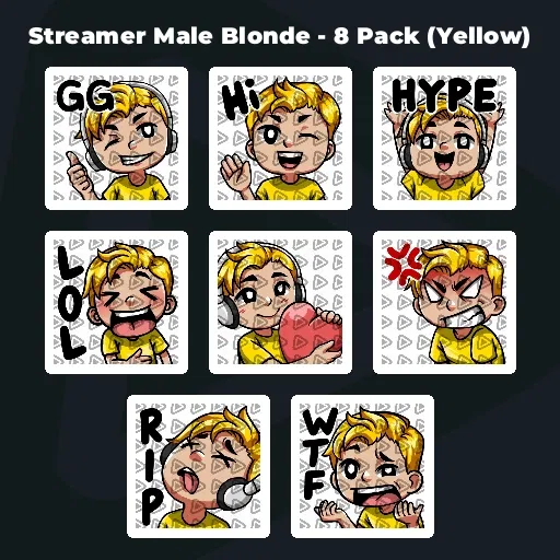 Streamer Male Blonde - 8 Pack (Yellow)