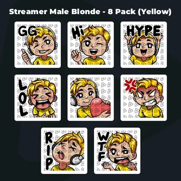 Streamer Male Blonde - 8 Pack (Yellow)
