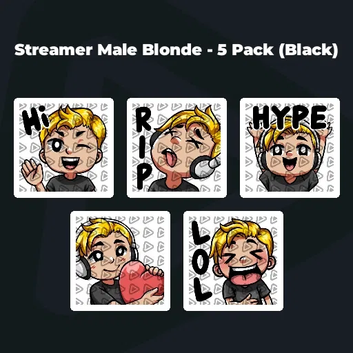 Streamer Male Blonde - 5 Pack (Black)