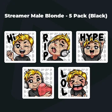 Streamer Male Blonde - 5 Pack (Black)