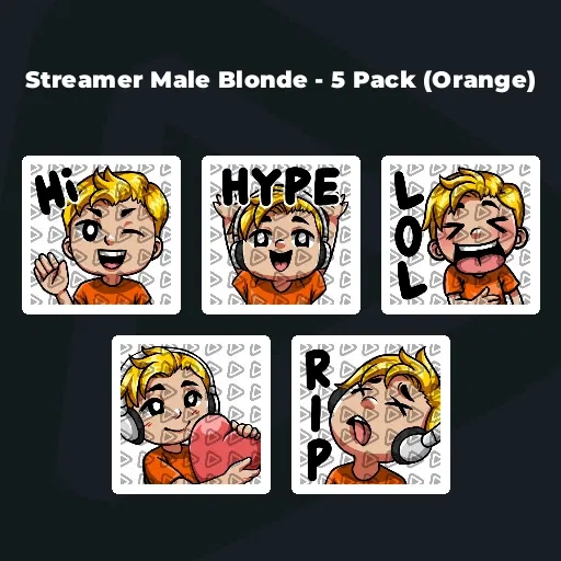 Streamer Male Blonde - 5 Pack (Orange)