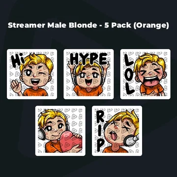 Streamer Male Blonde - 5 Pack (Orange)