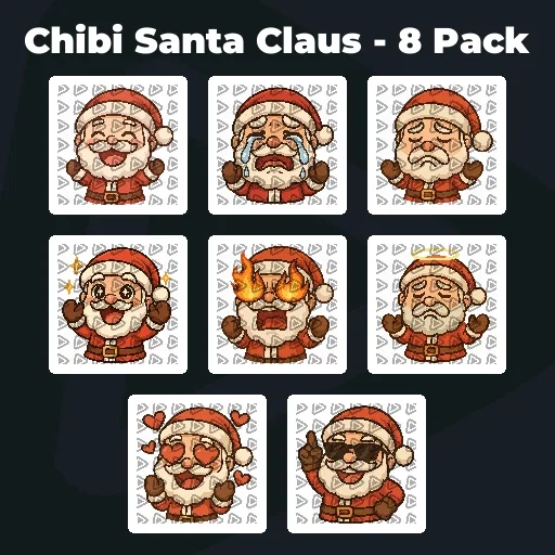 Chibi Santa Claus - 8 Pack
