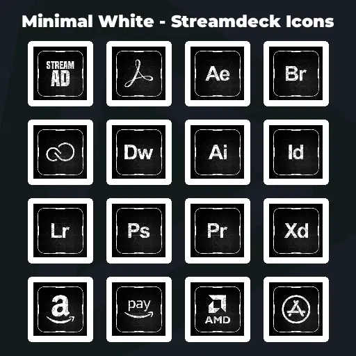 Minimal White - Streamdeck Icons