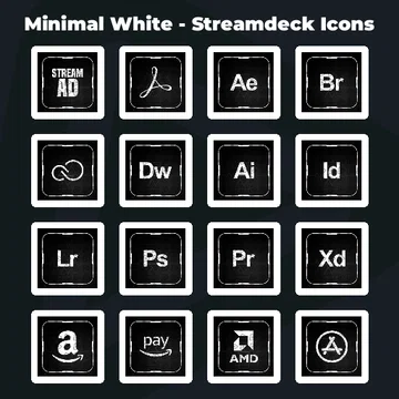 Minimal White - Streamdeck Icons