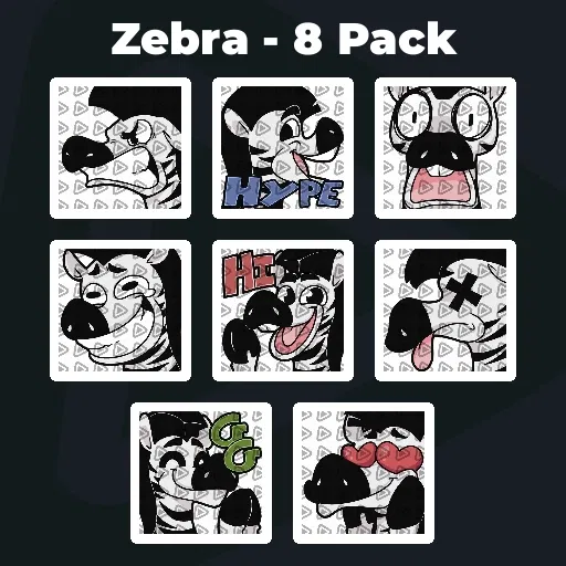 Zebra - 8 Pack