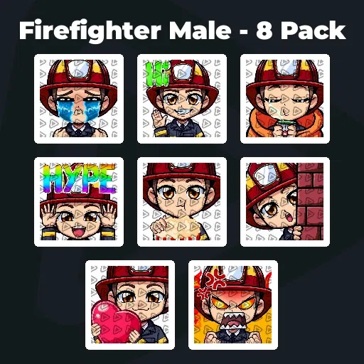 Firefighter Male - 8 Pack