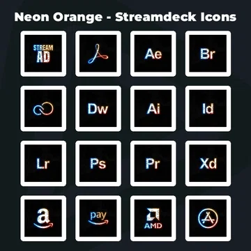 Neon Orange - Streamdeck Icons
