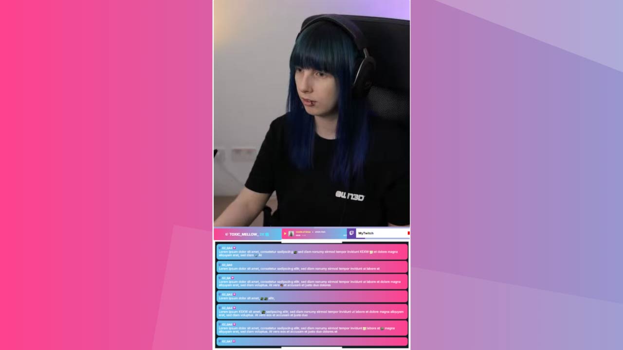 Vertical Just Chatting Scene (Turquoise-Pink)