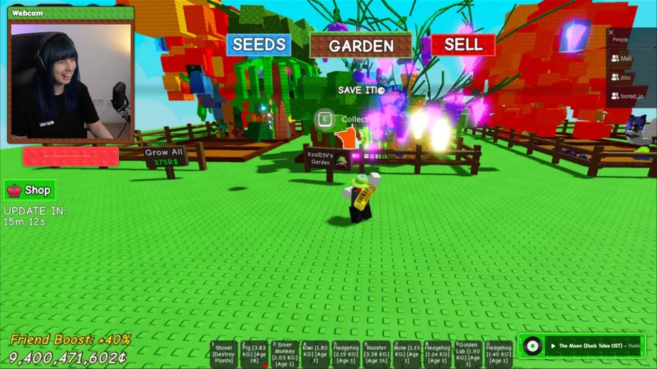 Gameplay Scene for Roblox - Grow a Garden