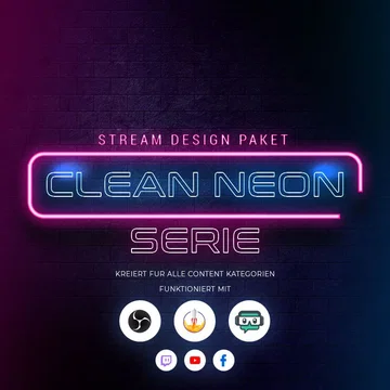 Clean Neon Stream Overlay Pack