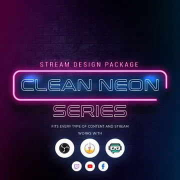Clean Neon Stream Overlay Pack