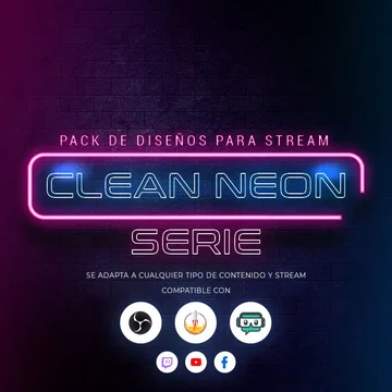 Clean Neon Stream Overlay Pack