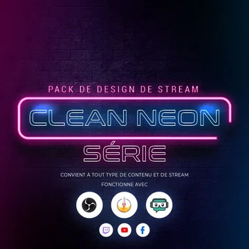 Clean Neon Stream Overlay Pack