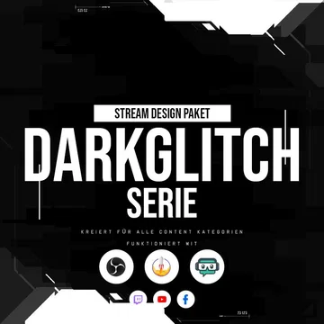 Dark Glitch Stream Overlay Pack