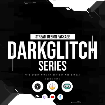 Dark Glitch Stream Overlay Pack
