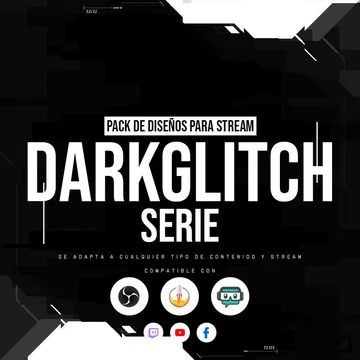 Dark Glitch Stream Overlay Pack