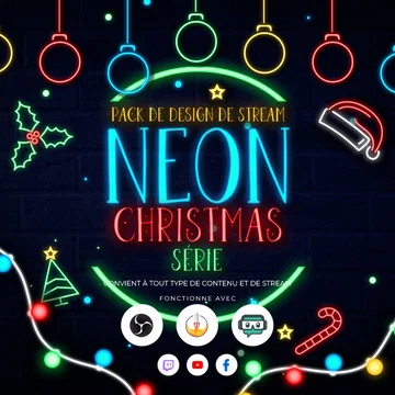 Neon-Christmas Stream Overlay Pack