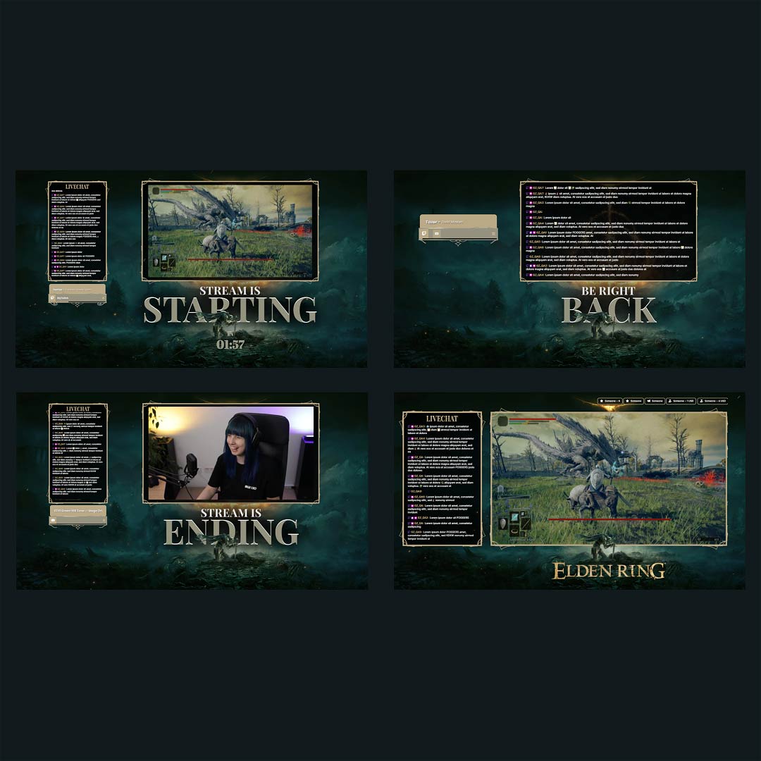 Stream Overlay Collection for Elden Ring - Dark