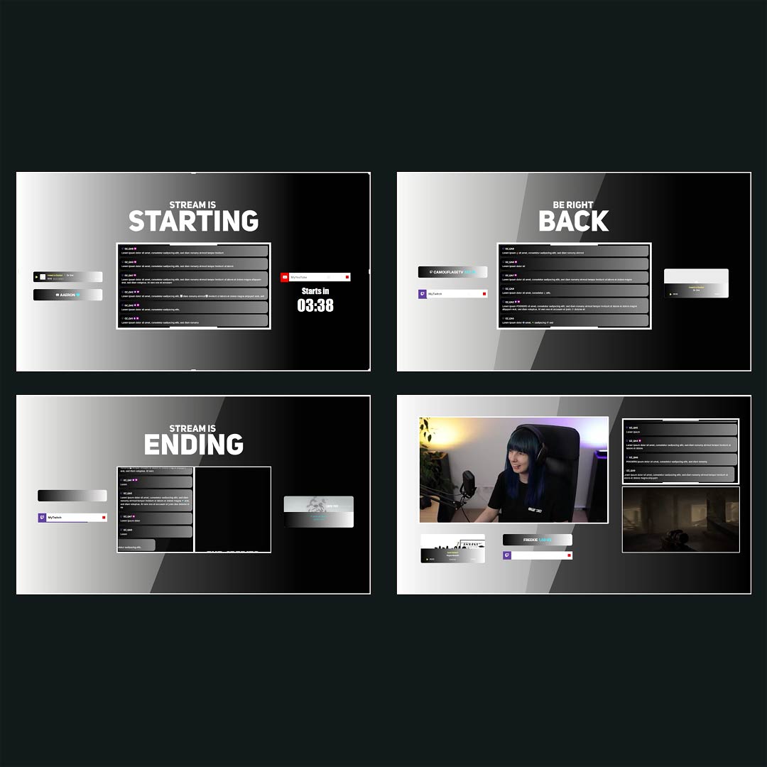 FREE Stream Overlay Collection - Black-White