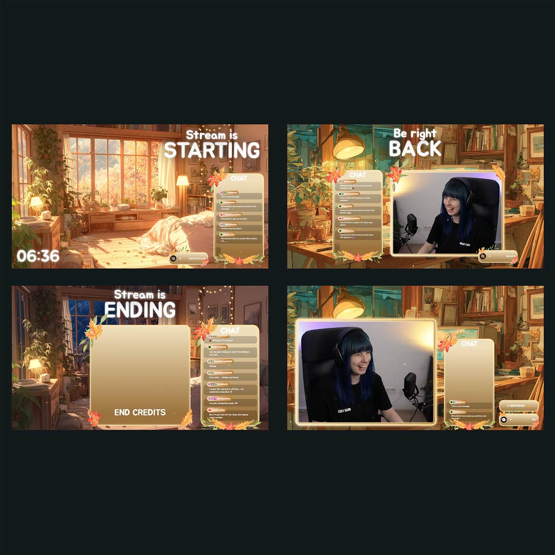 Stream Overlay Collection for Cozy Streams - Autumn