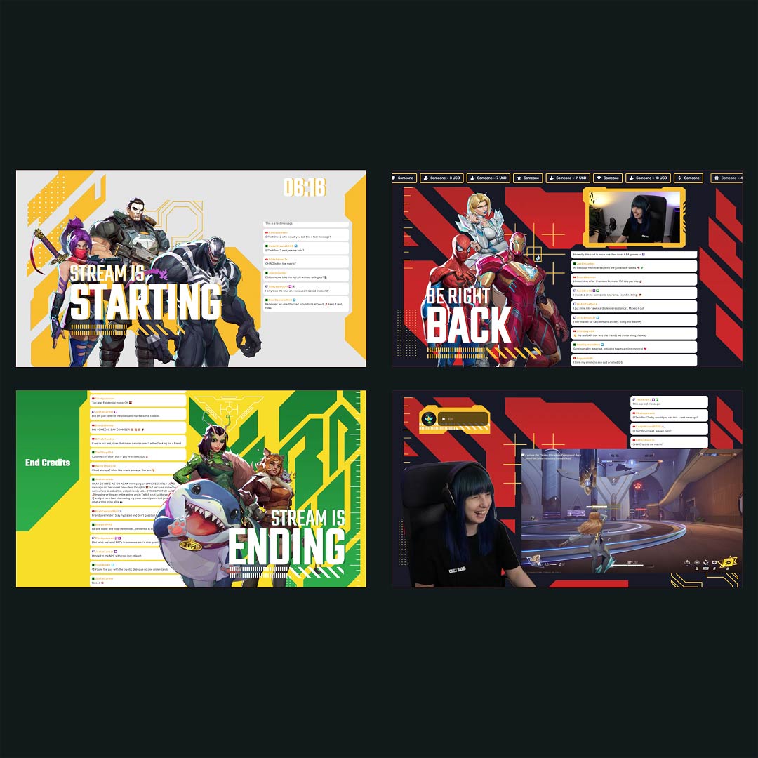Stream Overlay Collection for Marvel Rivals - Dynamic