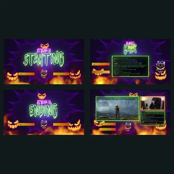 Stream Overlay Collection - Neon Halloween