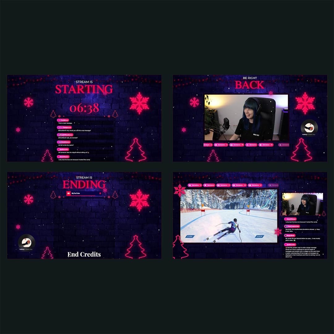 Stream Overlay Collection - LED Christmas
