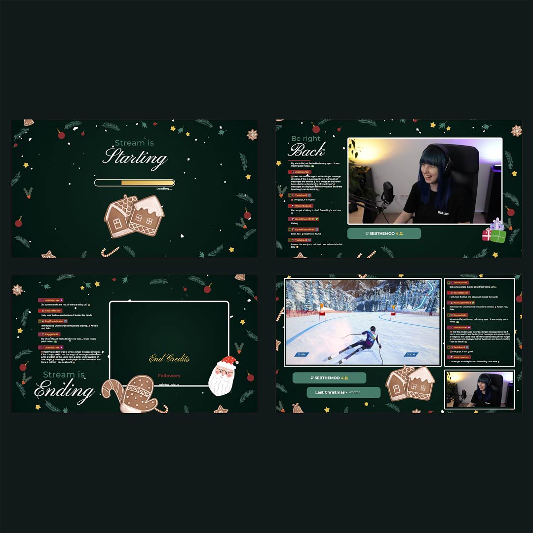 Stream Overlay Collection for Christmas - Gingerbread