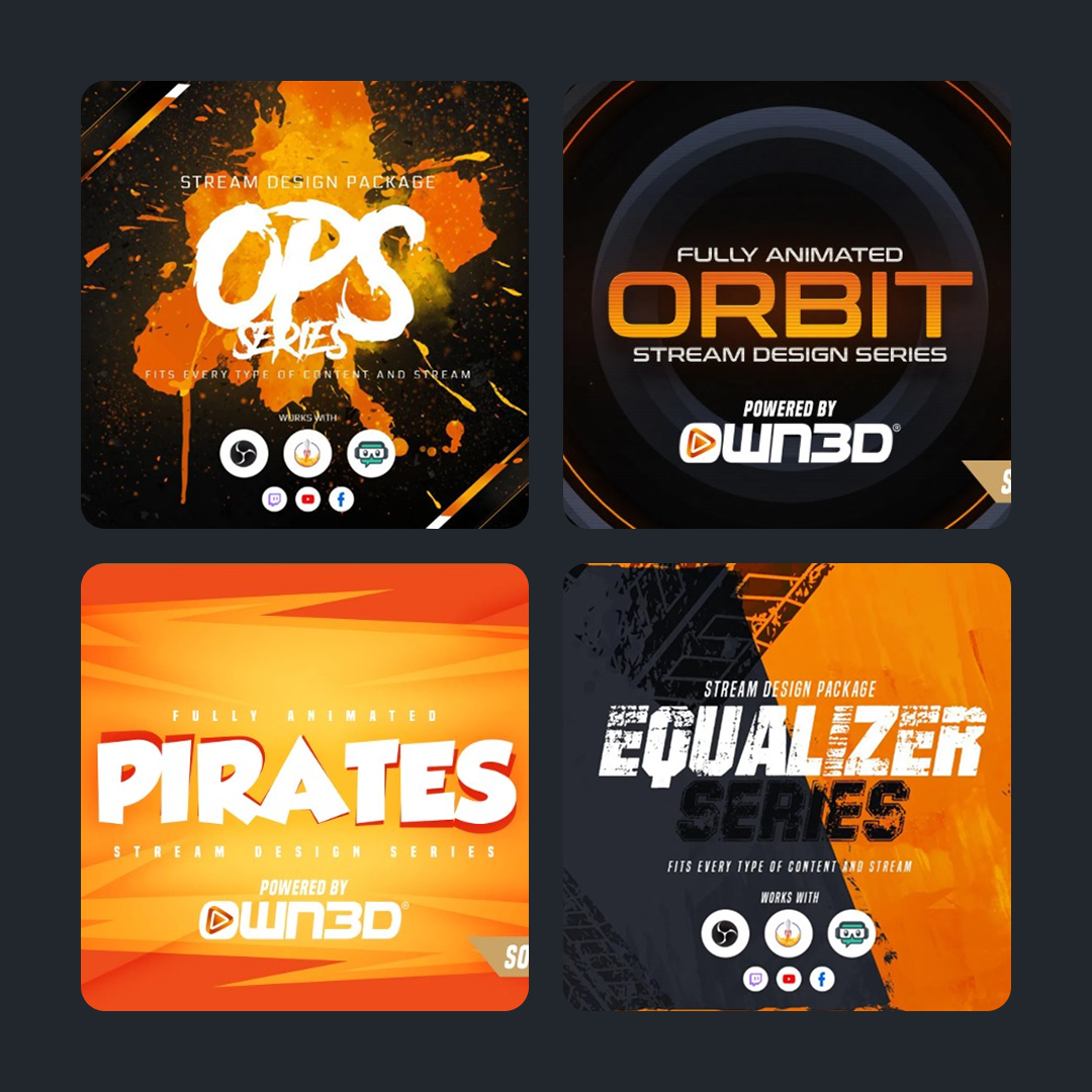 Orange Stream Overlays Collection