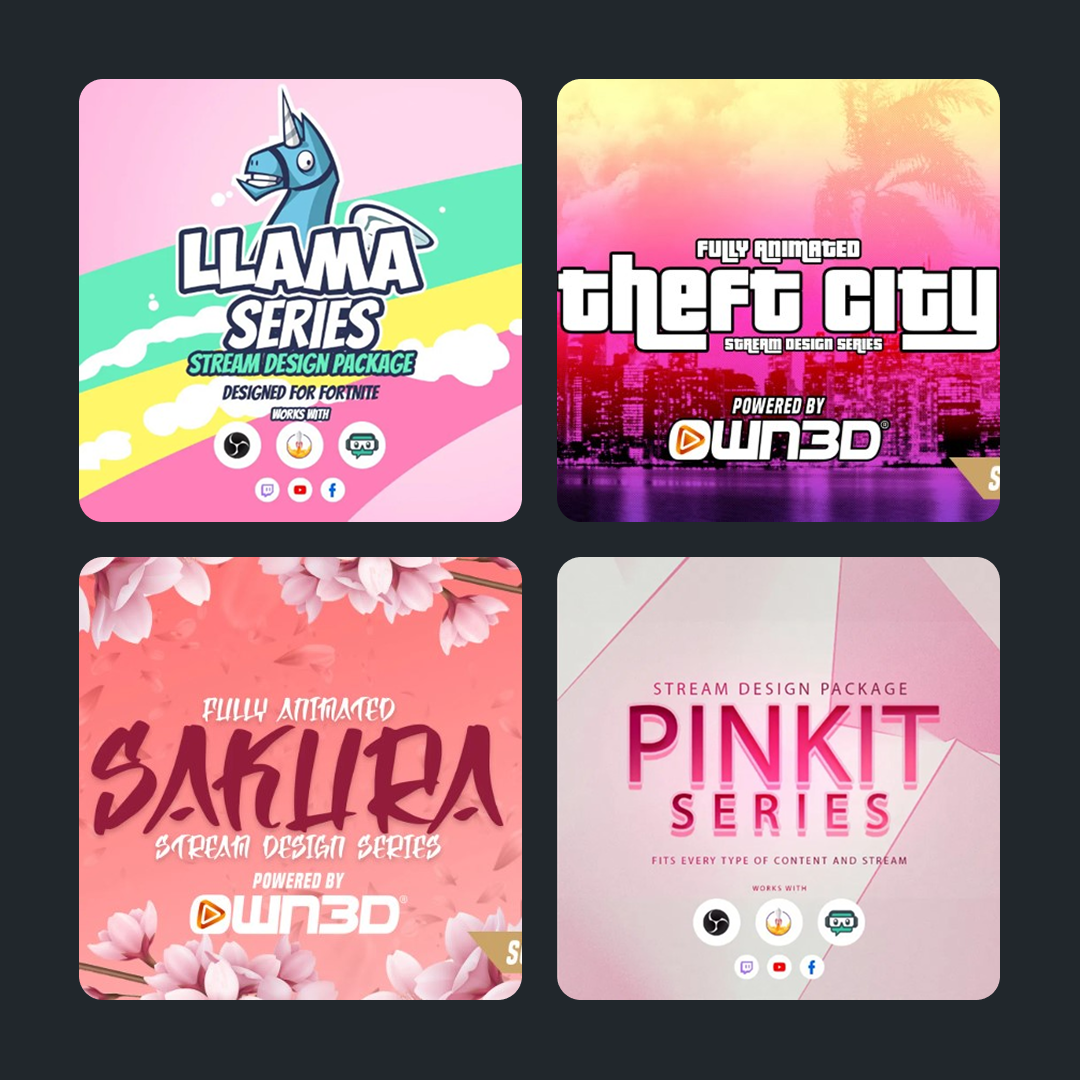 Pink Stream Overlays Collection
